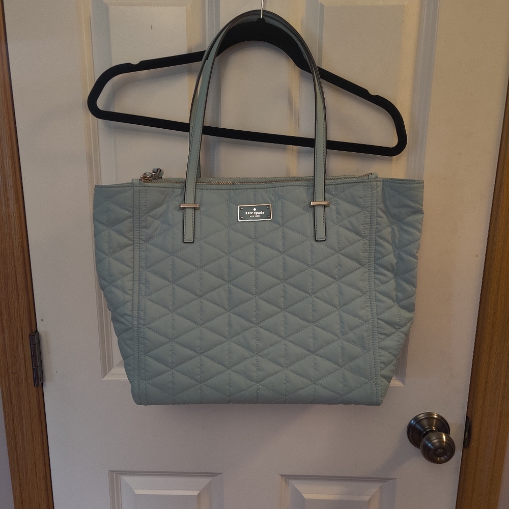 Kate Spade Quilted Mint Tote Bag